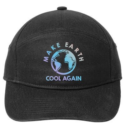 Climate Change Is Real Make Earth Cool Again Gift 7-Panel Snapback Hat