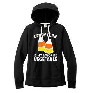 Candy Corn Is My Favorite Vegetable Retro Halloween Gift Women's Fleece Hoodie