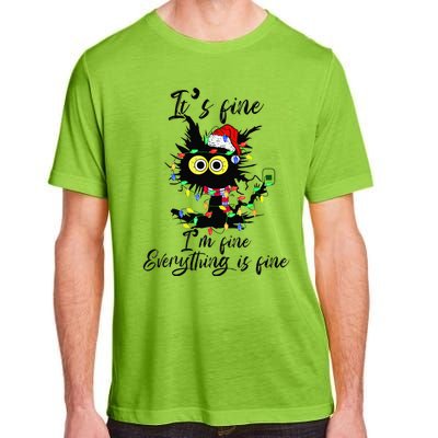 Cat Christmas ItS Fine IM Fine Everything Is Fine Adult ChromaSoft Performance T-Shirt