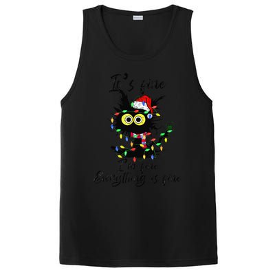 Cat Christmas ItS Fine IM Fine Everything Is Fine PosiCharge Competitor Tank