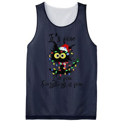 Cat Christmas ItS Fine IM Fine Everything Is Fine Mesh Reversible Basketball Jersey Tank