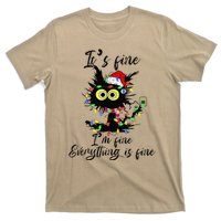 Cat Christmas ItS Fine IM Fine Everything Is Fine T-Shirt