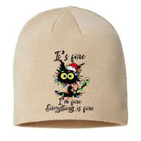 Cat Christmas ItS Fine IM Fine Everything Is Fine Sustainable Beanie