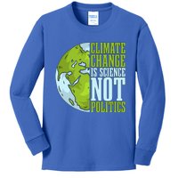 Climate Change Is Science Not Loves Awareness Climate Change Gift Kids Long Sleeve Shirt