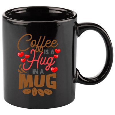 Cute Coffee Is A Hug In Mug Cafe Saying Java Lover 11oz C Handle Ceramic Mug