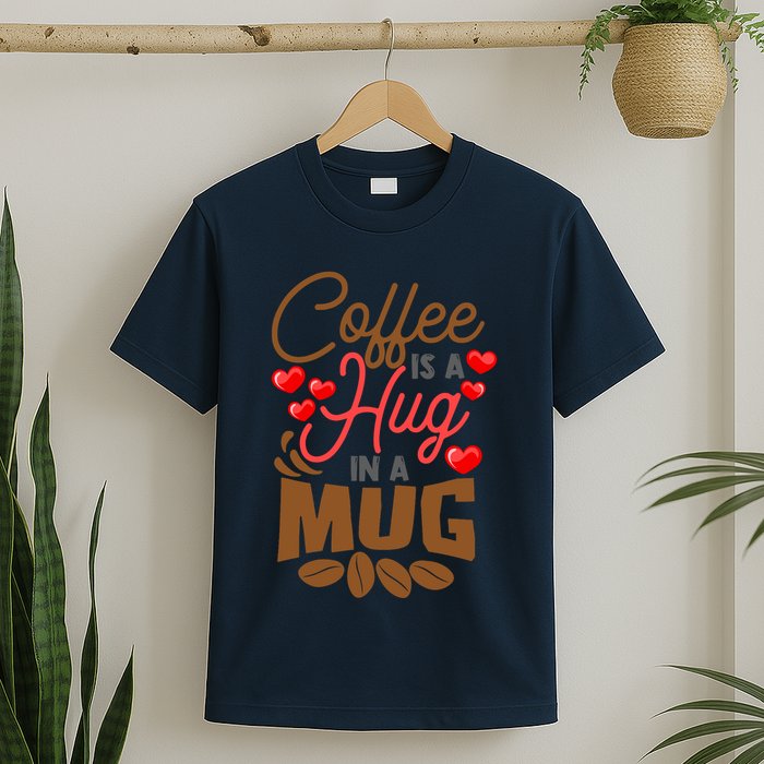 Cute Coffee Is A Hug In Mug Cafe Saying Java Lover T-Shirt