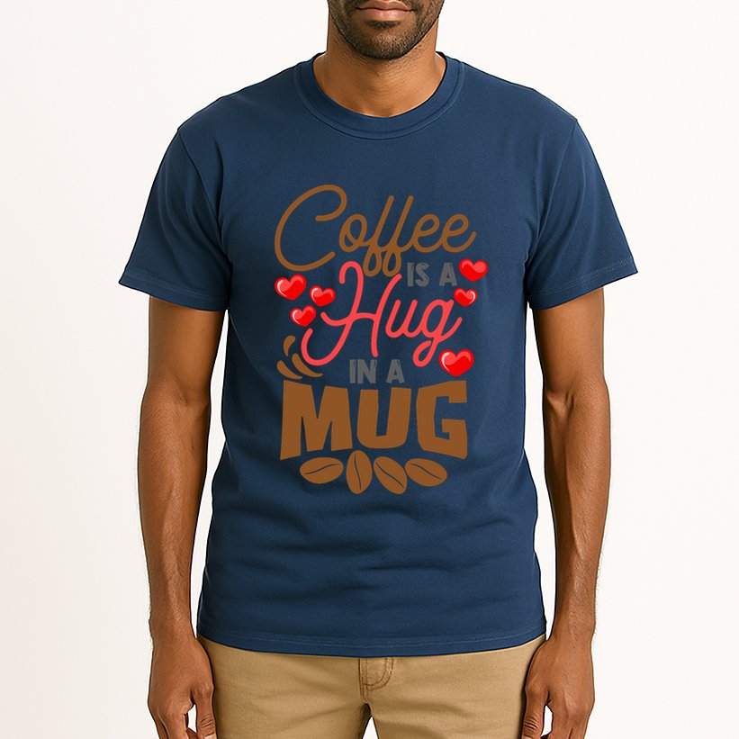Cute Coffee Is A Hug In Mug Cafe Saying Java Lover Tall T-Shirt
