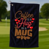 Cute Coffee Is A Hug In Mug Cafe Saying Java Lover Golf Towel