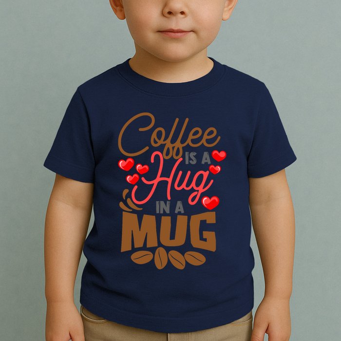 Cute Coffee Is A Hug In Mug Cafe Saying Java Lover Toddler T-Shirt