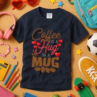 Cute Coffee Is A Hug In Mug Cafe Saying Java Lover Kids T-Shirt