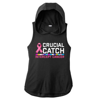 Crucial Catch Intercept Cancer Ladies PosiCharge Tri-Blend Wicking Draft Hoodie Tank