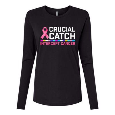 Crucial Catch Intercept Cancer Womens Cotton Relaxed Long Sleeve T-Shirt