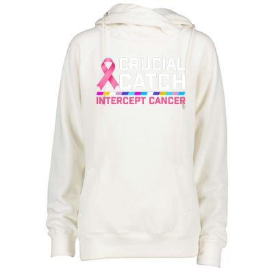 Crucial Catch Intercept Cancer Womens Funnel Neck Pullover Hood