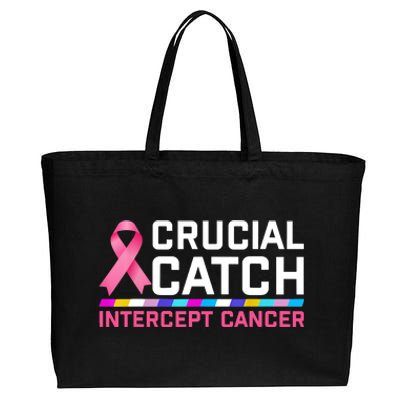 Crucial Catch Intercept Cancer Cotton Canvas Jumbo Tote