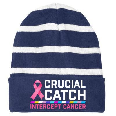 Crucial Catch Intercept Cancer Striped Beanie with Solid Band