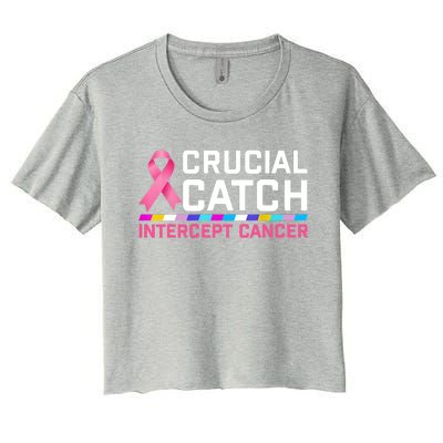 Crucial Catch Intercept Cancer Women's Crop Top Tee