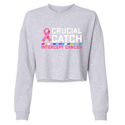 Crucial Catch Intercept Cancer Cropped Pullover Crew