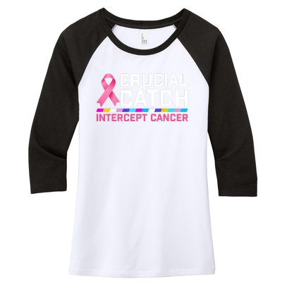 Crucial Catch Intercept Cancer Women's Tri-Blend 3/4-Sleeve Raglan Shirt