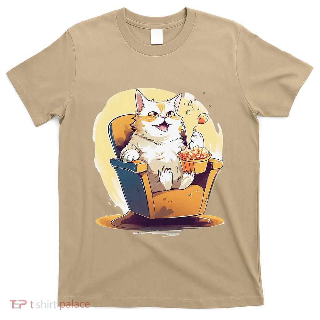 Cute Cat In Cinema Watchinh Movie T-Shirt
