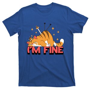 Cute Cat I Am Fine Design Funny Gift T-Shirt