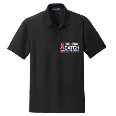 Crucial Catch Intercept Cancer Breast Breast Cancer Awareness Dry Zone Grid Polo