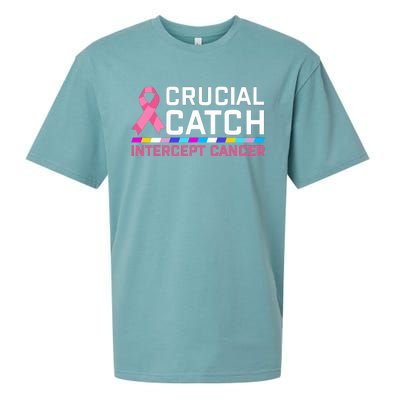 Crucial Catch Intercept Cancer Breast Breast Cancer Awareness Sueded Cloud Jersey T-Shirt