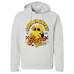 Corn Country Iowa Vibes Since 1846 Farming Corn Iowa Performance Fleece Hoodie