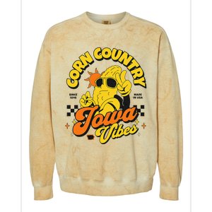 Corn Country Iowa Vibes Since 1846 Farming Corn Iowa Colorblast Crewneck Sweatshirt