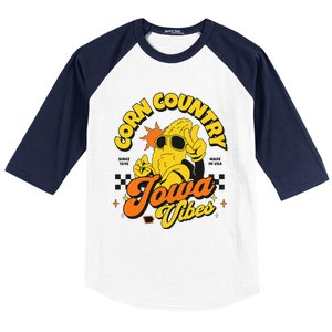 Corn Country Iowa Vibes Since 1846 Farming Corn Iowa Baseball Sleeve Shirt