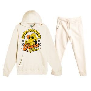 Corn Country Iowa Vibes Since 1846 Farming Corn Iowa Premium Hooded Sweatsuit Set