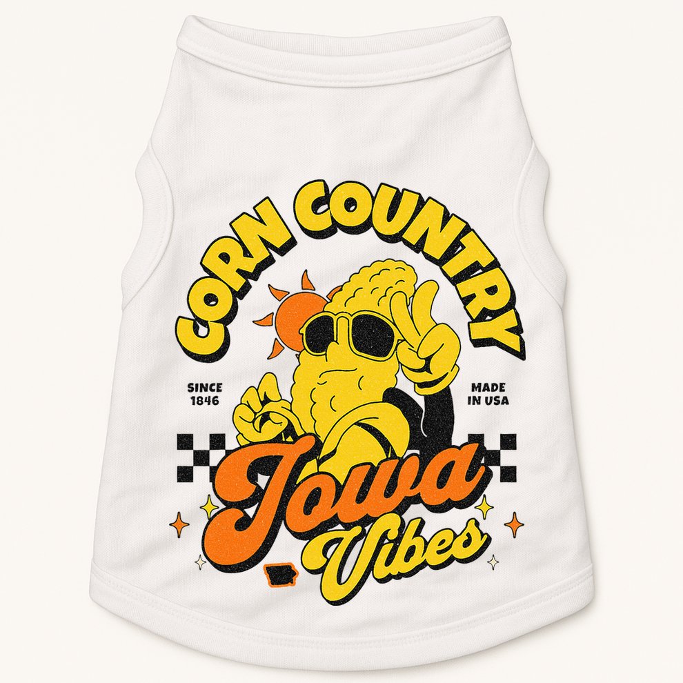 Corn Country Iowa Vibes Since 1846 Farming Corn Iowa Doggie Tank
