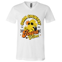 Corn Country Iowa Vibes Since 1846 Farming Corn Iowa V-Neck T-Shirt