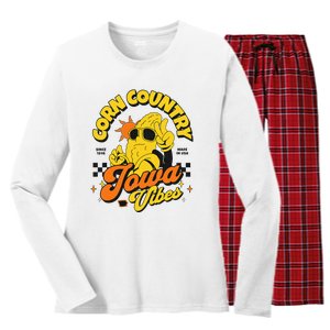 Corn Country Iowa Vibes Since 1846 Farming Corn Iowa Women's Long Sleeve Flannel Pajama Set 