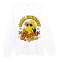 Corn Country Iowa Vibes Since 1846 Farming Corn Iowa Premium Crewneck Sweatshirt