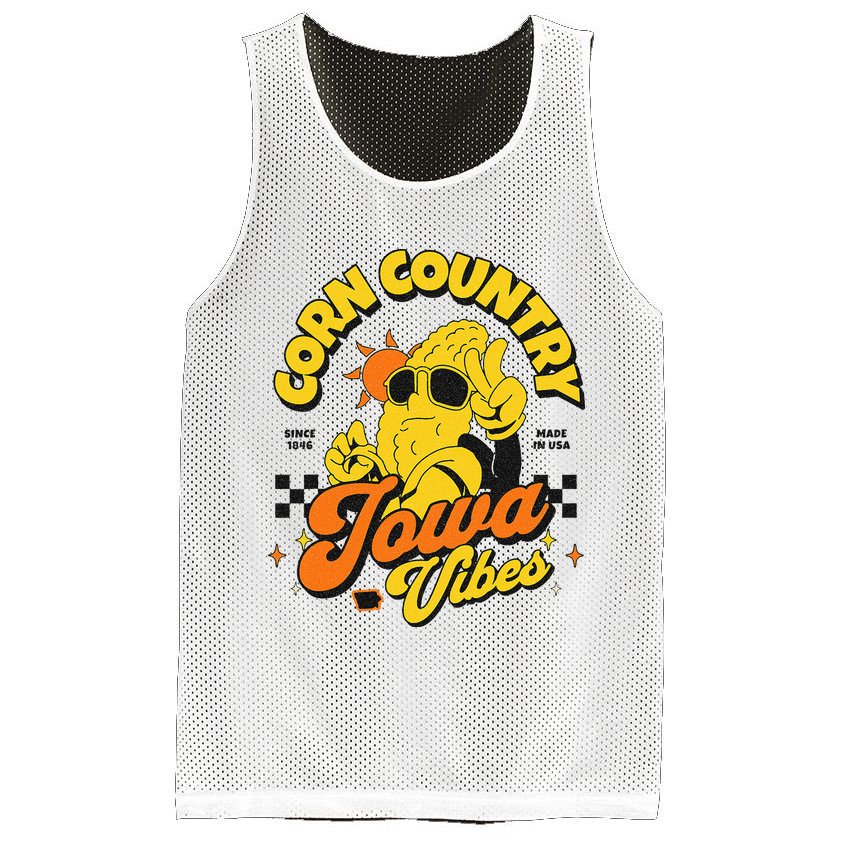 Corn Country Iowa Vibes Since 1846 Farming Corn Iowa Mesh Reversible Basketball Jersey Tank