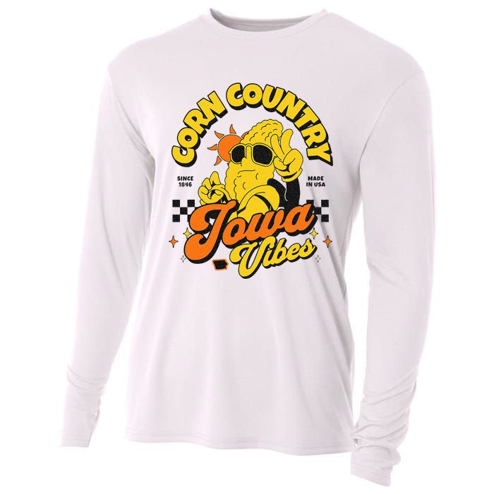 Corn Country Iowa Vibes Since 1846 Farming Corn Iowa Cooling Performance Long Sleeve Crew