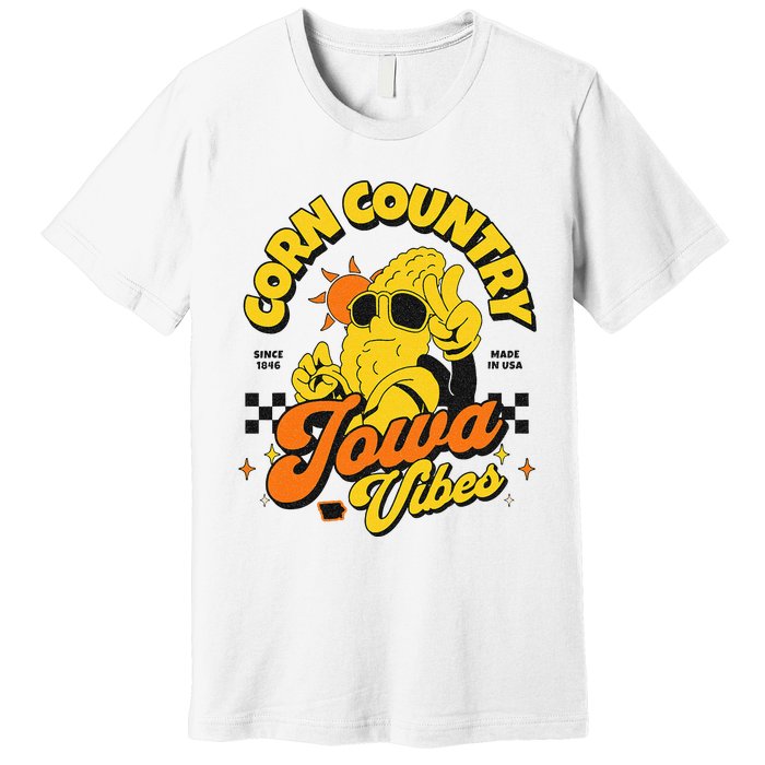 Corn Country Iowa Vibes Since 1846 Farming Corn Iowa Premium T-Shirt