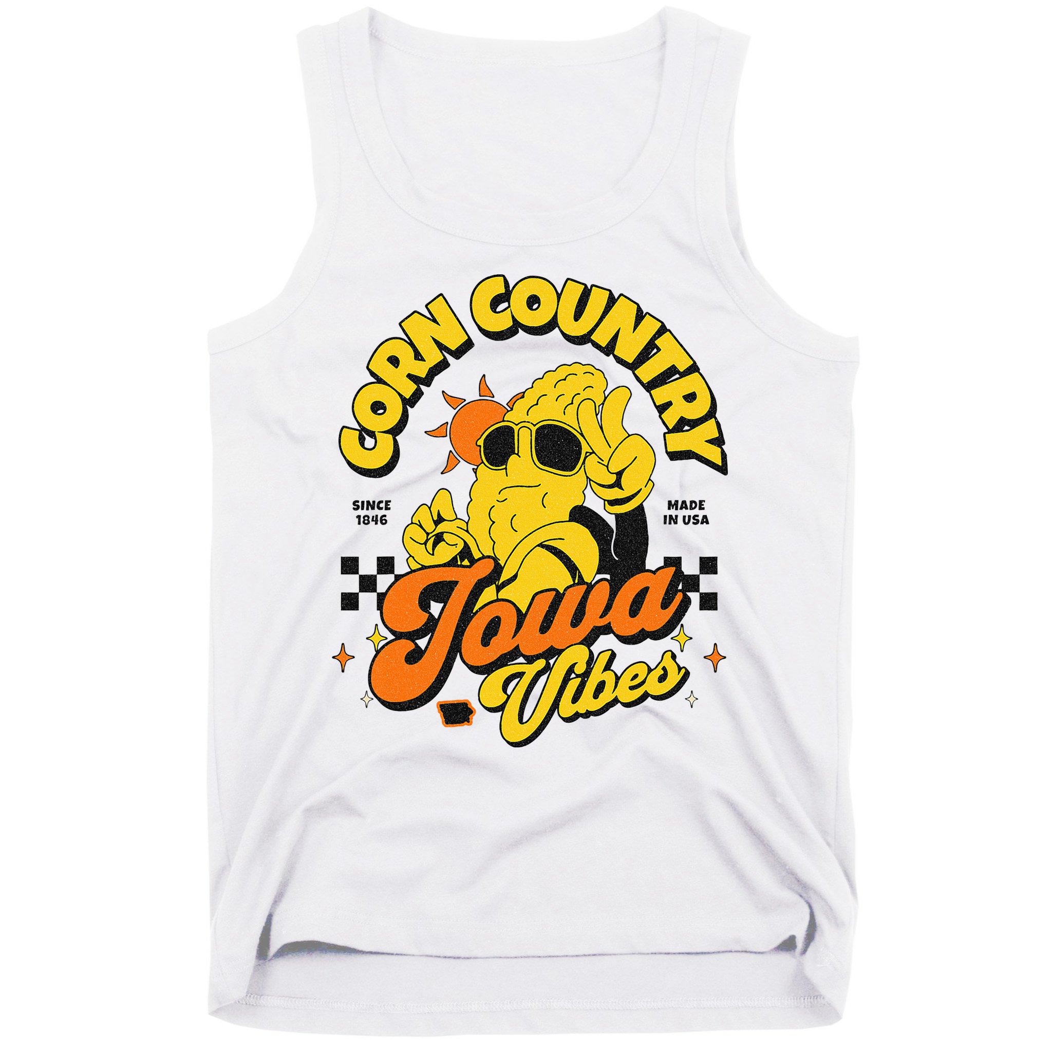 Corn Country Iowa Vibes Since 1846 Farming Corn Iowa Tank Top