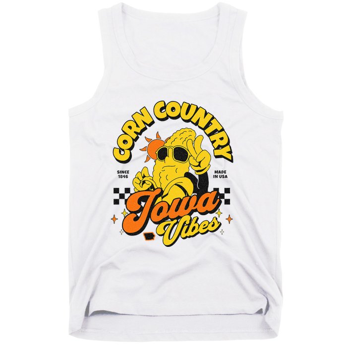 Corn Country Iowa Vibes Since 1846 Farming Corn Iowa Tank Top