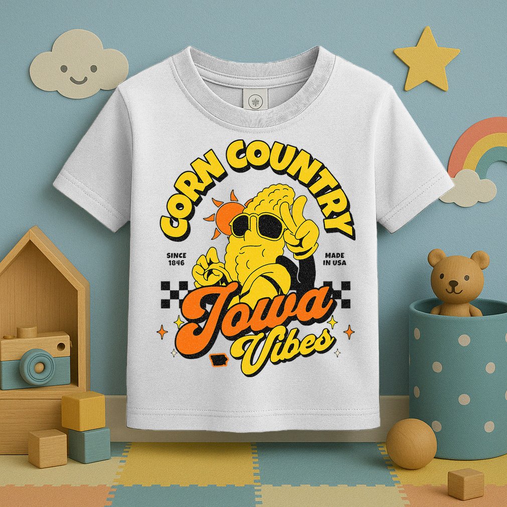 Corn Country Iowa Vibes Since 1846 Farming Corn Iowa Toddler T-Shirt