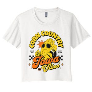 Corn Country Iowa Vibes Since 1846 Farming Corn Iowa Women's Crop Top Tee