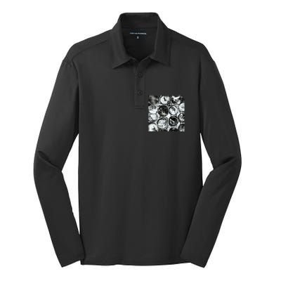 Circles Silk Touch Performance Long Sleeve Polo