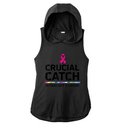 Crucial Catch Intercept Cancer Ladies PosiCharge Tri-Blend Wicking Draft Hoodie Tank