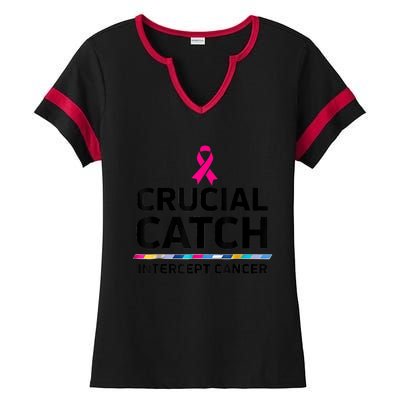 Crucial Catch Intercept Cancer Ladies Halftime Notch Neck Tee