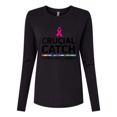 Crucial Catch Intercept Cancer Womens Cotton Relaxed Long Sleeve T-Shirt