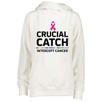 Crucial Catch Intercept Cancer Womens Funnel Neck Pullover Hood