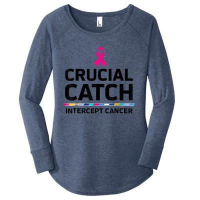 Crucial Catch Intercept Cancer Women's Perfect Tri Tunic Long Sleeve Shirt