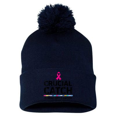 Crucial Catch Intercept Cancer Pom Pom 12in Knit Beanie