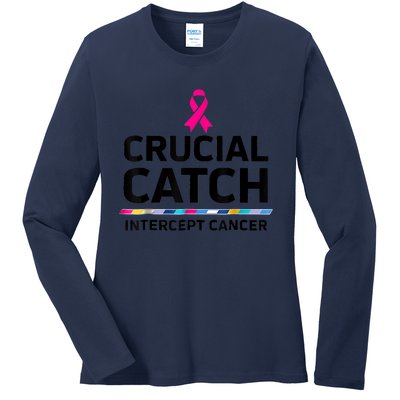 Crucial Catch Intercept Cancer Ladies Long Sleeve Shirt