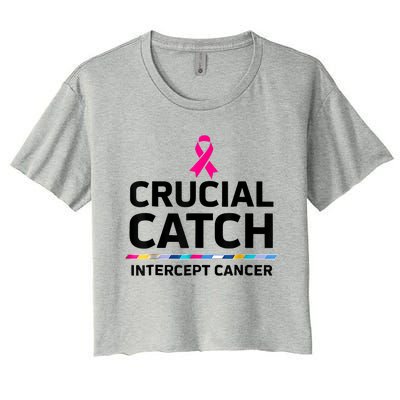 Crucial Catch Intercept Cancer Women's Crop Top Tee